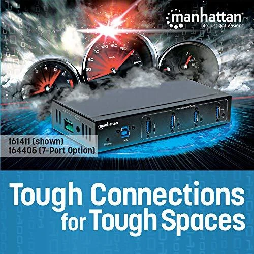 M164405 Manhattan Industrial, ESD apsaugotas 7 prievadų USB 3.0 šakotuvas