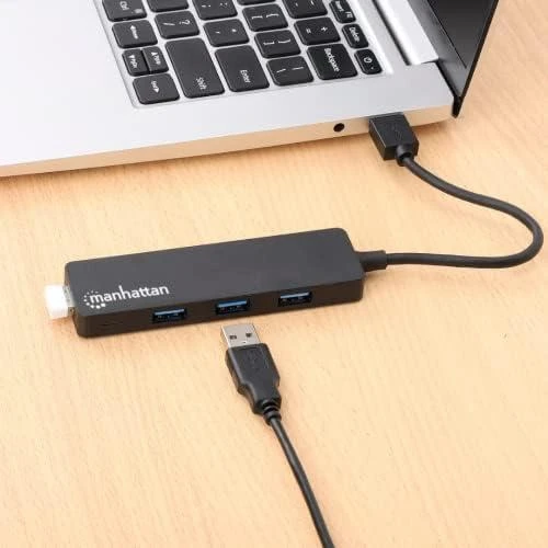 Manhattan 164900 sąsajos šakotuvas USB 3.2 Gen 1 (3.1 Gen 1) Type-A 5000 Mbit/ai Juoda