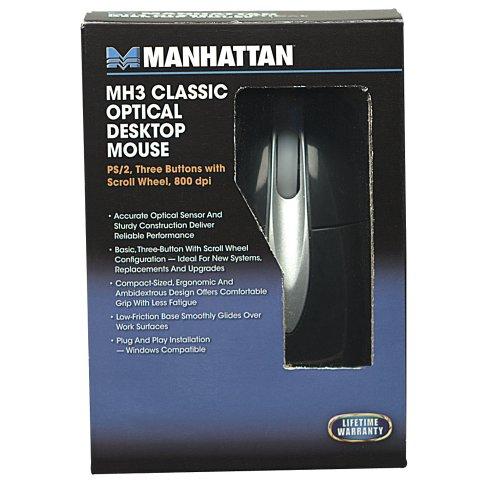 Pelė Manhattan USB 1000dpi Juoda Manhattan MH3