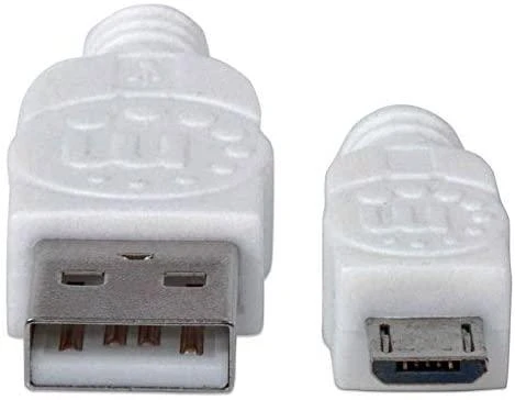 Manhattan 324069 USB kabelis 1,8 m 2.0 USB A Micro-USB B Balta