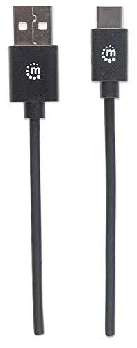StarTech MANHATTAN USB 2.0, Type-A Male to Type-C Male, 480 Mbps, 0,5 m, Juodas, 354912