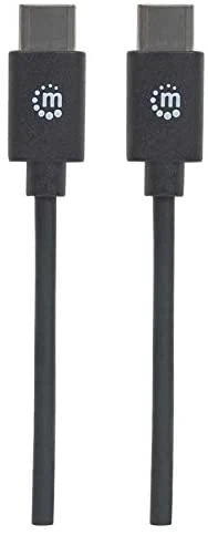 Intracom MANHATTAN SuperSpeed+ USB-C įrenginio kabelis USB 1m 3.1 Gen 2 Type-C vyriškas iki C tipo vyriškas 10 Gbps 5 A 1 m 3 pėd. Juodas