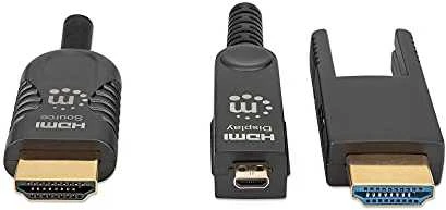 Manhattan 355537 HDMI kabelis 50 m HDMI A tipo (standartinis) HDMI D tipo (Mikro) Juoda