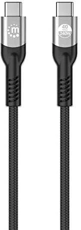 Kabelis USB Manhattan USB-C - USB-C 1 m Juodas (356374)