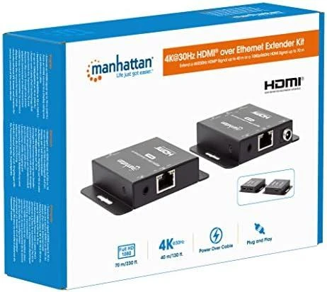 AV adapteris Manhattan MANHATTAN 4K@30Hz HDMI per Ethernet ilgintuvo rinkinys iki 40 m