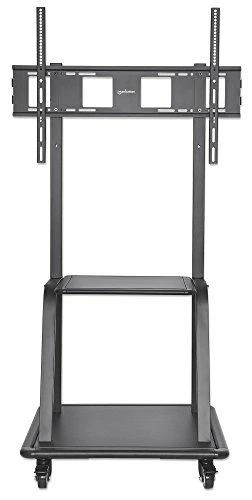 Laikiklis Manhattan 461665 grindų stovas plokštiesiems ekranams 2,54 m (100") Portable flat panel floor stand Juoda