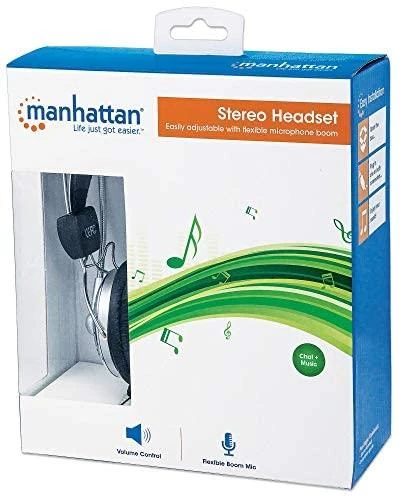 Intracom MANHATTAN Ausinės SLIM LINE stereofoninis lankstus metalinis mikrofonas su In-Line garsumo valdymu Patogios paminkštintos ausų pagalvėlės