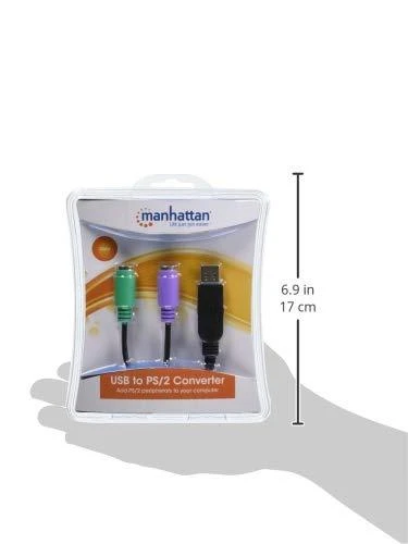 StarTech Manhattan 179027 kabelių sąsaja / invertavimo adapteris USB A 2x PS/2 Juoda
