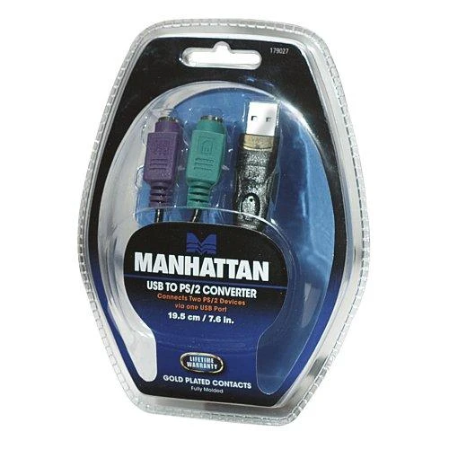 StarTech Manhattan 179027 kabelių sąsaja / invertavimo adapteris USB A 2x PS/2 Juoda