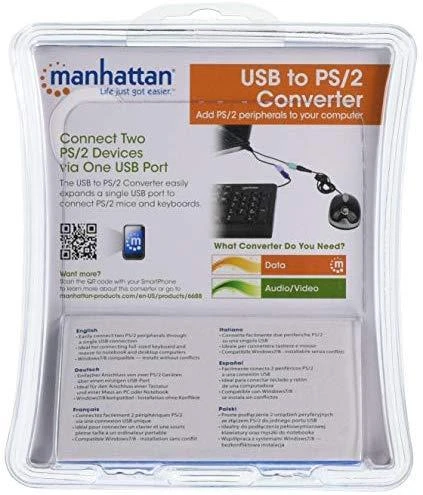 StarTech Manhattan 179027 kabelių sąsaja / invertavimo adapteris USB A 2x PS/2 Juoda