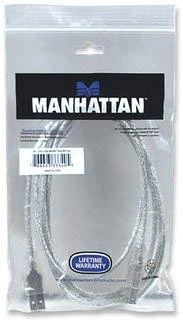 StarTech Manhattan 333405 USB kabelis 1,8 m 2.0 USB A USB B Sidabras