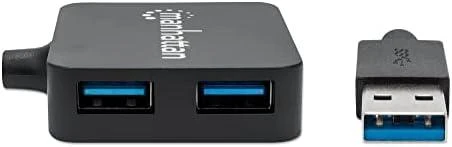 Manhattan 162296 sąsajos šakotuvas USB 3.2 Gen 1 (3.1 Gen 1) Type-A 5000 Mbit/ai Juoda