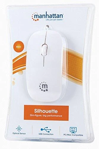 Manhattan Silhouette kompiuterinė pelė USB A tipo Optinis 1000 DPI Abiems rankoms