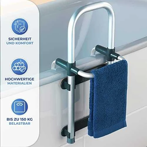Maximex Secura bathtub handrail, sidabrinis, aluminum