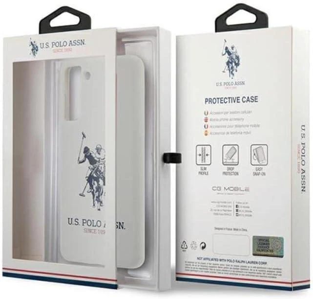 Dėklas Us Polo Assn US Polo USHCS21MSLHRWH S21+ G996 baltos spalvos Silicone Logo