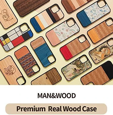 MAN&WOOD dėklas skirtas Apple iPhone 12/12 Pro herringbone nero juodos spalvos