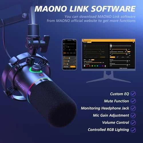 Dinaminis mikrofonas Maono PD200XS - juodas