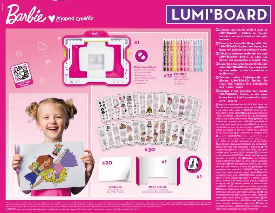Maped Barbie apšviesta kūrybinė lenta