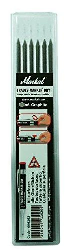 Markal Šerdelės pakeitimui pieštukui Trades-Marker® Dry 6vnt.(grafitinės)