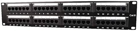 GEMBIRD NPP-C624-002 Gembird 19 patch panel 24 port 1U cat.6 su galinio kabelio valdymu, juodas