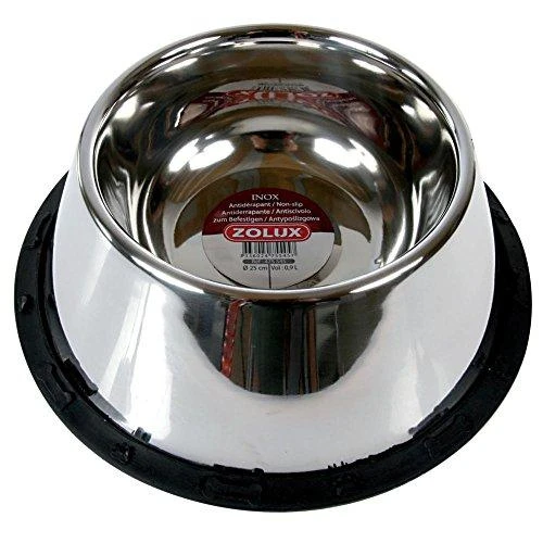 Zolux dubenėlis dla spaniela na gumie plieno nerūdijantis INOX 24cm 0,95l