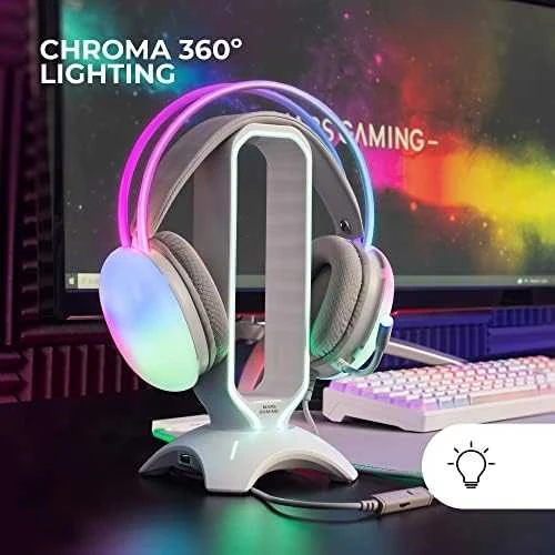 „Mars Gaming MH-GLOW RGB Chroma Flow“ žaidimų ausinės, 3,5 mm / USB
