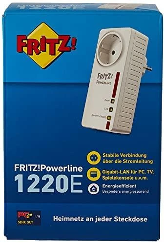 AVM FRITZ!Powerline 1220E 1200 Mbit/ai Ethernet LAN jungtis Balta 1 vnt