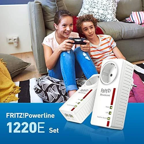 Maršrutizatorius AVM FRITZ!Powerline 1220E 1200 Mbit/ai Ethernet LAN jungtis Balta 2 vnt