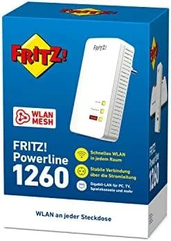 Maršrutizatorius AVM FRITZ! Powerline 1260E 1200 Mbit/ai Ethernet LAN jungtis „Wi-Fi“ Balta 1 vnt