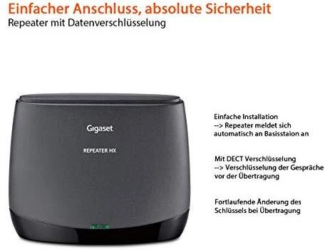 Maršrutizatorius GIS Gigaset Repeater HX 1880 – 1900 MHz Juoda