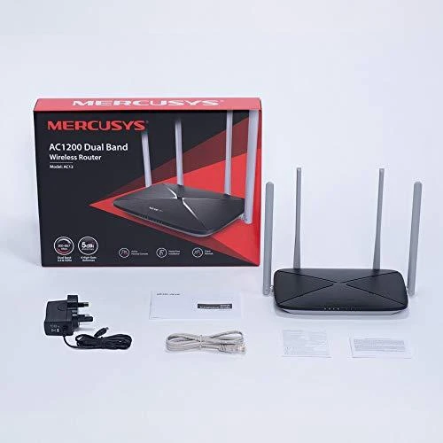 TP-Link Mercusys | AC1200 Dual Band Belaidis maršrutizatorius | AC12 | 802.11ac | 300+867 Mbit/s | 10/100 Mbit/s | Ethernet LAN (RJ-45) jungtys 3 | Mesh Support No | MU-MiMO No | No mobile broadband | Antenna type 4xFixed | No