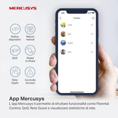 Maršrutizatorius TP-Link „Mercusys“ | AC1900 viso namo tinklinio „Wi-Fi“ sistema | „Halo H50G“ (2 vnt.) | 802.11ac | 600+1300 Mbps | Ethernet LAN (RJ-45) jungtys 3 | Tinklo palaikymas: Taip | MU-MiMO: Taip | Mobilusis plačiajuostis ryšys: Be