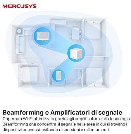 Maršrutizatorius TP-Link „Mercusys“ | AC1300 viso namo tinklinio „Wi-Fi“ sistema | „Halo H30G“ (2 vnt.) | 802.11ac | 400+867 Mbit/s | Ethernet LAN (RJ-45) jungtys 2 | Tinklo palaikymas: Taip | MU-MiMO: Taip | Ne, mobilusis plačiajuostis ryšys: