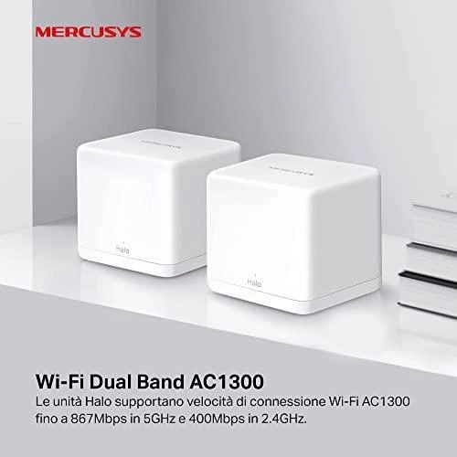 Maršrutizatorius TP-Link „Mercusys“ | AC1300 viso namo tinklinio „Wi-Fi“ sistema | „Halo H30G“ (2 vnt.) | 802.11ac | 400+867 Mbit/s | Ethernet LAN (RJ-45) jungtys 2 | Tinklo palaikymas: Taip | MU-MiMO: Taip | Ne, mobilusis plačiajuostis ryšys: