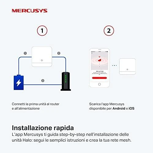 Maršrutizatorius TP-Link „Mercusys“ | AC1300 viso namo tinklinio „Wi-Fi“ sistema | „Halo H30G“ (2 vnt.) | 802.11ac | 400+867 Mbit/s | Ethernet LAN (RJ-45) jungtys 2 | Tinklo palaikymas: Taip | MU-MiMO: Taip | Ne, mobilusis plačiajuostis ryšys: