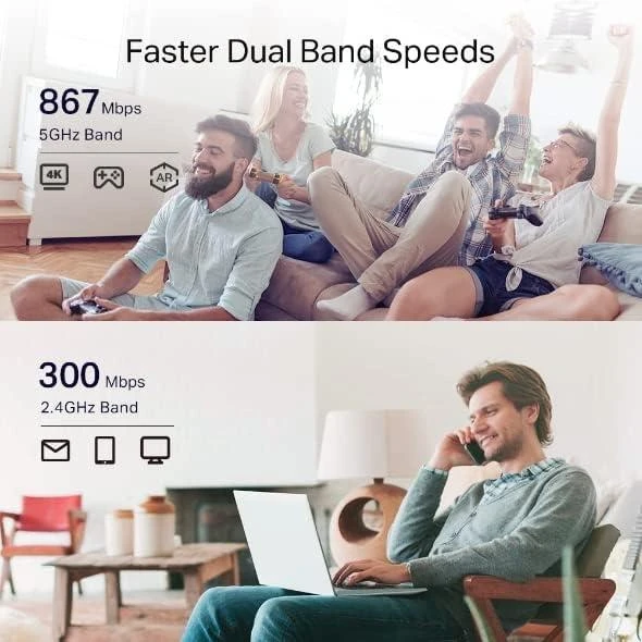 Maršrutizatorius TP-Link RE335 Tinklo kartotuvas 867 Mbit/ai Balta
