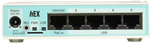 Šakotuvas „MikroTik“ laidinio Ethernet maršrutizatorius (be Wi-Fi) RB750Gr3, hEX, dviejų branduolių 880MHz procesorius, 256 MB RAM, 16 MB („MicroSD“), 5xGigabit LAN, USB, PCB ir įtampos temperatūros monitorius, pyptelėjimas, IP20, plastikinis korpusas, RouterOS L4 | MikroTik | Ethernet maršrutizatorius hEX | RB750Gr3 | Nėra Wi-Fi | Ethernet LAN (RJ-45) jungtys 5 | Nereikalingas tinklelio palaikymas | MU-MiMO Ne | Nėra mobiliojo plačiajuosčio ryšio | 1 | 12 mėn.