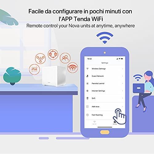 Maršrutizatorius Tenda Nova Wi-Fi 5 trijų dažnių juostų maršrutizatorių rinkinys, 3 vnt., MW12-3