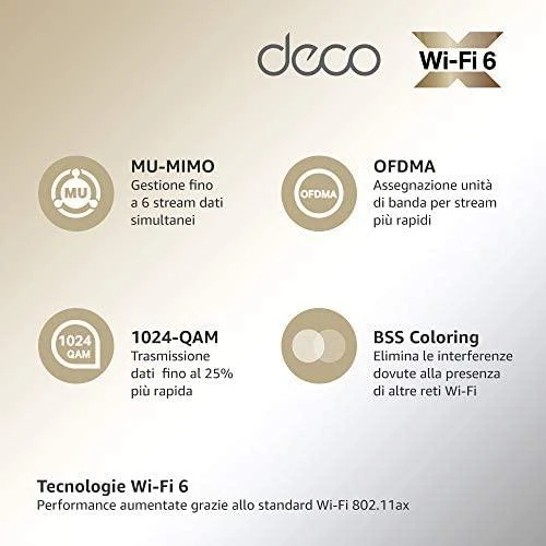 Maršrutizatorius TP-LINK AX3000 viso namo tinklelio „Wi-Fi“ sistema su „Wi-Fi 6“ 2402 Mbps esant 5 GHz dažniui + 574 Mbps esant 2,4 GHz dažniui