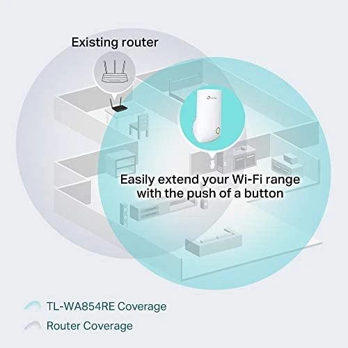 TP-LINK 300Mbps Universal Wireless N Range Extender Wall Mount 2.4GHz 300Mbps 802.11b/g/n Range Extender Button WPS