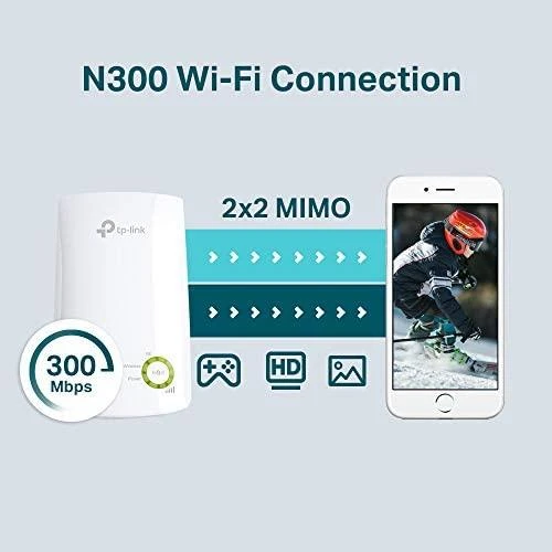 TP-LINK 300Mbps Universal Wireless N Range Extender Wall Mount 2.4GHz 300Mbps 802.11b/g/n Range Extender Button WPS