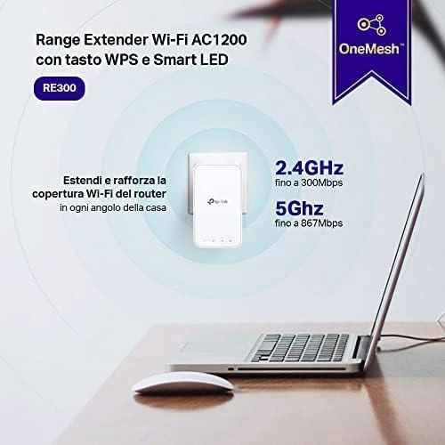 TP-LINK | Tinklo ilgintuvas | RE300 | 802.11ac | 2.4GHz/5GHz | 300+867 Mbit/s | Ethernet LAN (RJ-45) jungtys: Ne | MU-MiMO: Ne | ne PoE | Antenos tipas: 2 vidinės