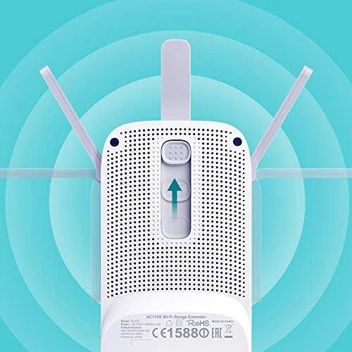 TP-LINK AC1750 dviejų juostų belaidis sieninis diapazono plėstuvas Qualcomm 1300Mbps esant 5GHz + 450Mbps esant 2,4Ghz 802.11ac/a/b/g/n
