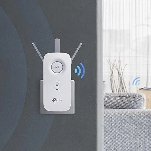 TP-LINK AC1750 dviejų juostų belaidis sieninis diapazono plėstuvas Qualcomm 1300Mbps esant 5GHz + 450Mbps esant 2,4Ghz 802.11ac/a/b/g/n