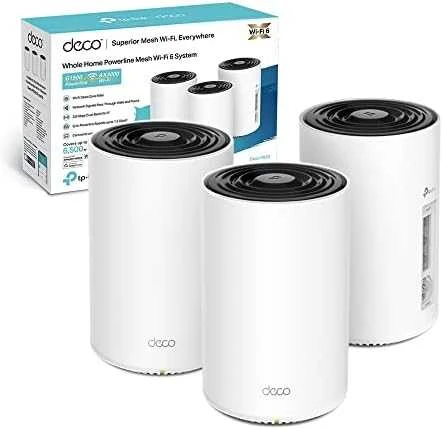 Maršrutizatorius TP-Link Deco PX50 (3 paketų) „WiFi6 Powerline Mesh“ (AX3000, 2,4 GHz / 5 GHz, 3 x GbELAN / WAN)