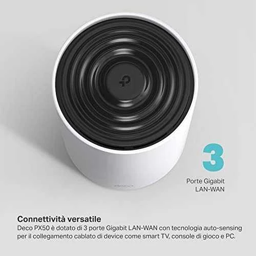 Maršrutizatorius TP-Link Deco PX50 (3 paketų) „WiFi6 Powerline Mesh“ (AX3000, 2,4 GHz / 5 GHz, 3 x GbELAN / WAN)
