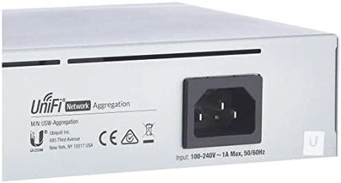 UBIQUITI USW-Aggregation UniFi valdomas jungiklis 8x SFP+ 160 Gbps perjungimo talpa Layer2 be ventiliatoriaus