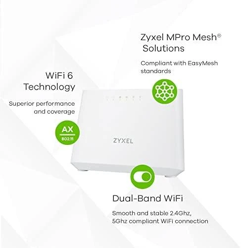 Maršrutizatorius ZYXEL WIFI 6 AX1800 VDSL2 IAD 5-PORT SUPER VECTORING GATEWAY (UPTO 35B) AND USB WITH EASY MESH SUPPORT (2Y WARRANTY)