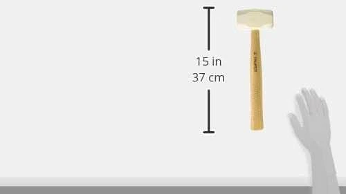 Guminis plaktukas su medine rankena. Galva 450g, 55mm smogiamoji plokštuma Truper®
