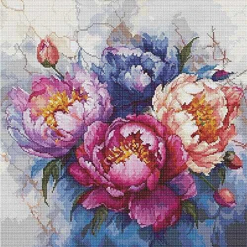 luca S Skaičiuojamas kryželių siuvinėjimo rinkinys "Gėlių karalius" 32x32cm SB7027
